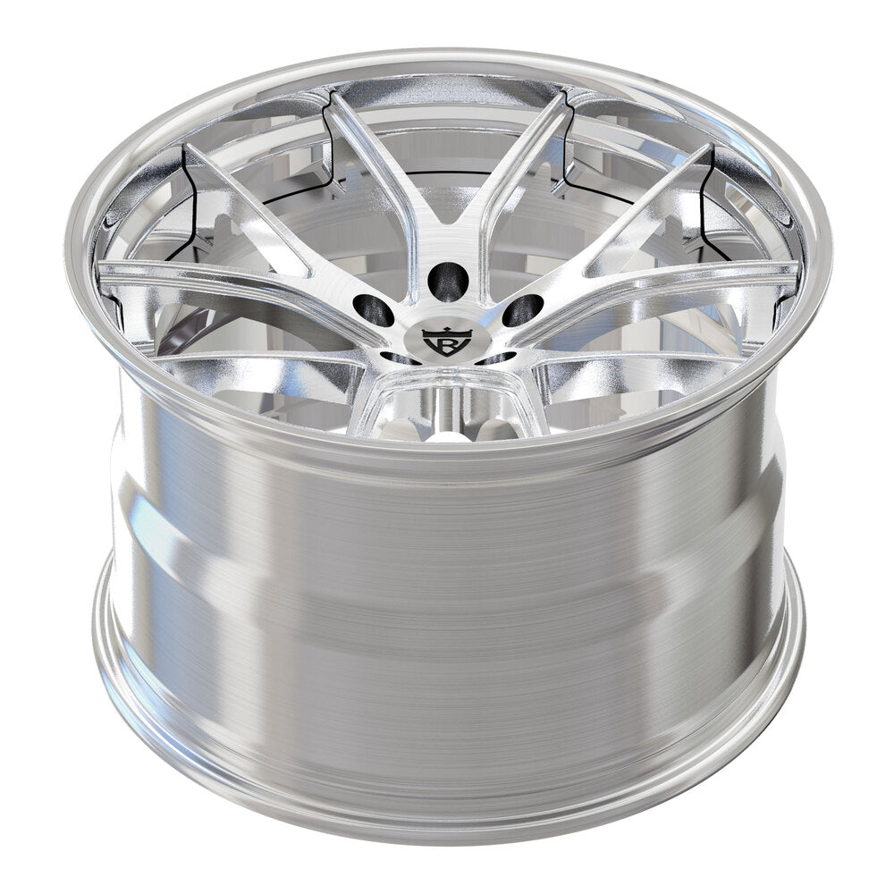 Corvette C8 Z06 aftermarket upgrade with DC24 20x10 21x13 forged rims, hidden screws, brushed aluminum – rolling shot