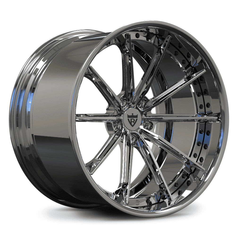 Polished lip design of RV-DC29 forged chrome wheels