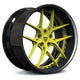 Color-matched Accelerate Yellow Metallic Spoke. Carbon Fiber Inner Lip. Gloss Black Outer Barrel