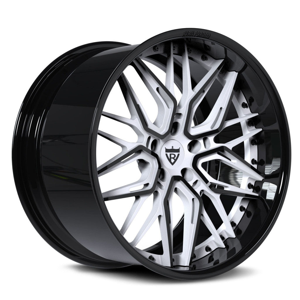 White and black rims for Orange and black rims your Corvette C1-C8 z51, z06 with OEM specs, RVRN Wheels-Custom forged 2-piece deep dish wheels series