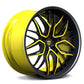 Accelerated Yellow and black rims for Orange and black rims your Corvette C1-C8 z51, z06 with OEM specs, RVRN Wheels-Custom forged 2-piece deep dish wheels series