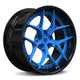 Color-matched Rapid Blue Spoke. Gloss Black Barrel. Color-matched Rapid Blue Screws
