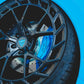 Close-up of custom forged Corvette C8 aftermarket wheel showcasing carbon flash finish and performance brake caliper.