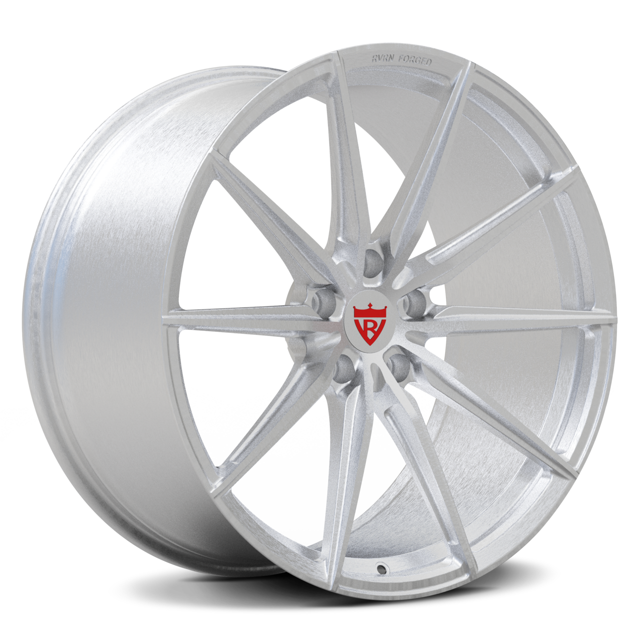 Side profile of RV-MJ02 forged concave wheel designed for C6 Corvette Z06 aftermarket upgrade- premium brushed aluminum