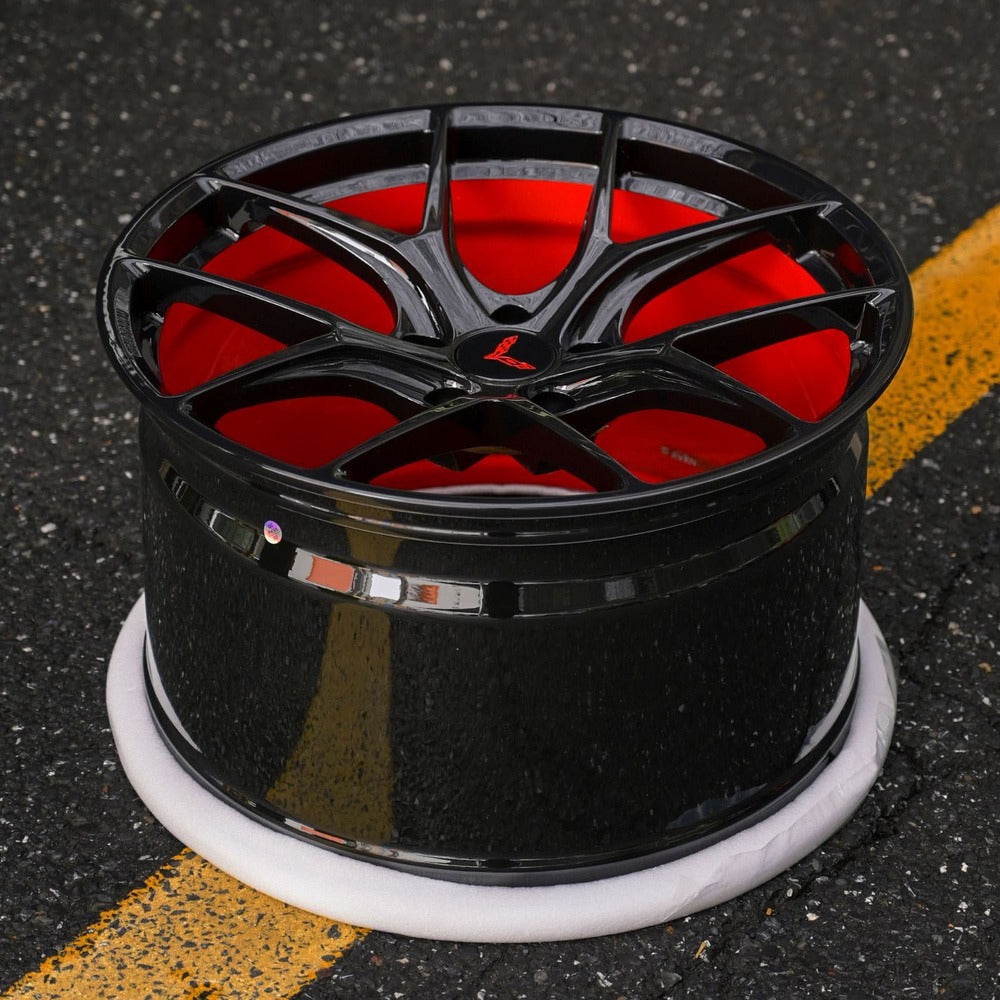 Side angle showing gloss black and red accents on RV-MR05