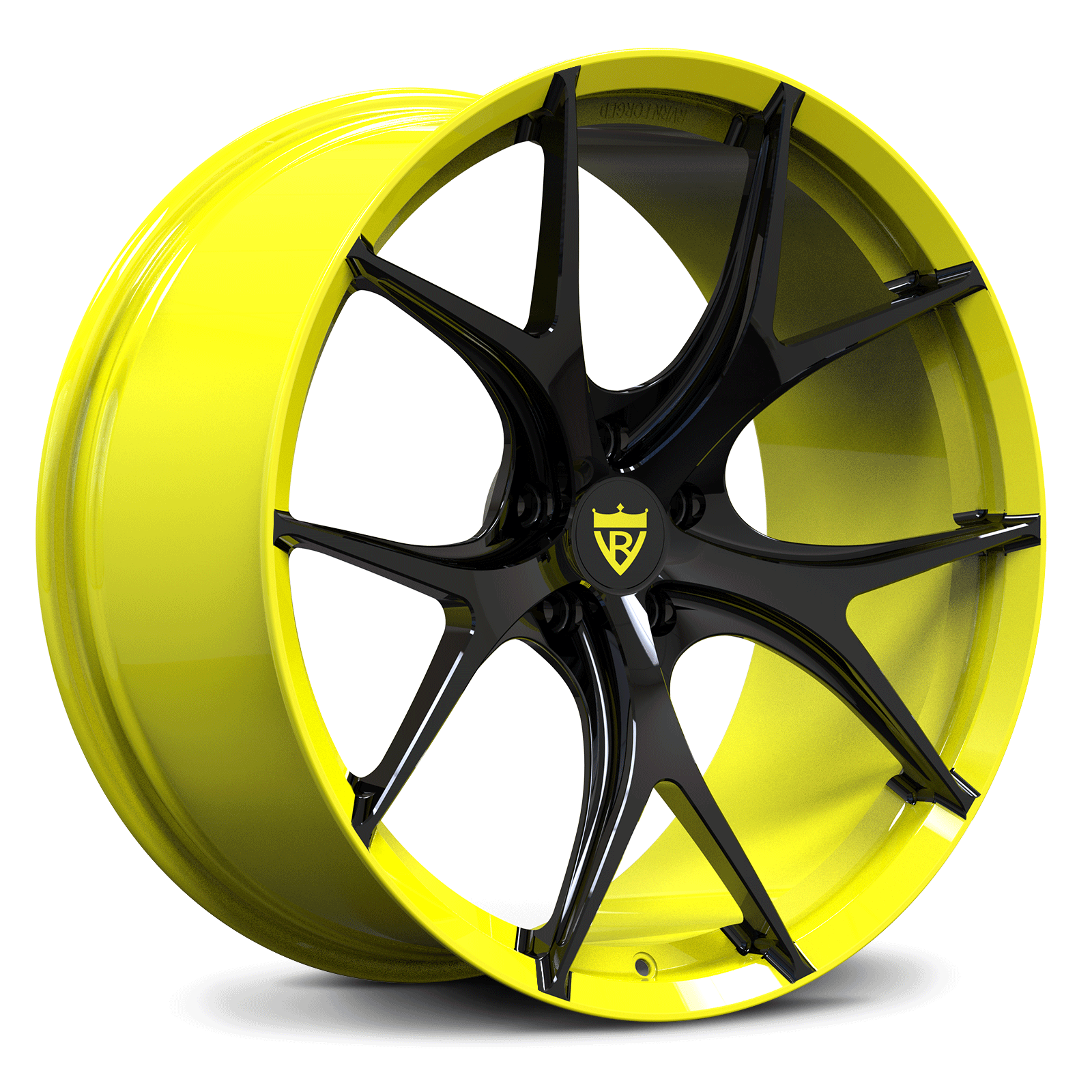 RV-MR05 Accelerate Yellow Wheels with Gloss Black Finish – Bold & Sporty Look