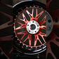 RV-T081 | Custom Forged 2-Piece Corvette C8 Z06 / E-Ray Deep Dish Red & Black Wheels | 20x10, 21x13 Setup