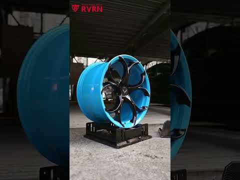 Corvette C8 Stingray with lightweight Rapid Blue forged wheels by RVRN