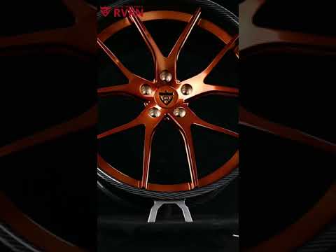 Top aftermarket forged bronze and black wheels for C7 Z06 Corvette parked outside, providing a stunning, modern and concave look-RVRN Custom Forged 2-Piece Wheels RV-DC24