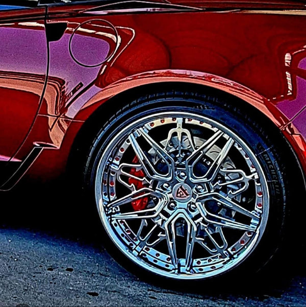 Custom forged wheels for Corvette C7 grand sport with deep concave design