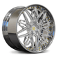 Shiny chrome aftermarket deep dish wheels installed on C7 Corvette grand sport 