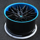 RV-T081 | Custom Forged 2-Piece Corvette C8 Z06 / E-Ray Deep Concave Rapid Blue Wheels | 20x10, 21x13 Setup